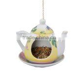Hanging Teapot Ceramic Bottle Bird Feeder thumbnail-2
