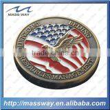 Souvenir Enamel Embossed Eagle Shape Custom Metal Antique Coin