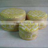 Yellow Cheap Bamboo Basket Box for Spring Summer 2016