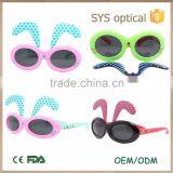 New Arrival Colorful Kids Silicon Sunglasses ,with Rabbit Ear in Eyebrow Cute Kid Sunglasses thumbnail-3