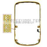 Diamond Bezel Faceplates Cover Housing Golden for Bold 9900 thumbnail-1