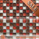 Interior Decor Mix Color Red Grey White Mix Mosaic Tile, Chip Size 15*15mm Mosaic Foil (PM23091)