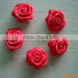 Wholesale Mini Satin Ribbon Rolled Fabric DIY Rose Flowers For Girl Dress thumbnail-2