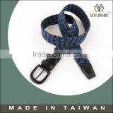 New Produce Purple Cotton Brown Leather Weave Belt for Man thumbnail-2