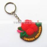 Fashion Colorful Customer Silicone Rubber Keychain Letter Printing Metal Key Chain