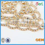 2016 Hot Sale Bling Bling Decorative Lace Rhinestone Crystal Trim for Wedding Decoration thumbnail-4