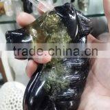 Natural Smoke Citrine Quartz Crystal Unicorn Hippocampus Manual Carvings thumbnail-5