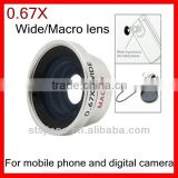 Universal magnetic 0.67X wide angle macro lens for iphone