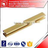 Golden Polished Aluminum Extrusion Profiles for Sliding Door Wardrobes thumbnail-2