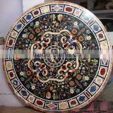 Home Decorative Black Marble Inlay Dining Table Top Pietre Dure Tables thumbnail-2