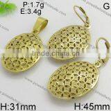New Arrival Oval Shape Dubai 18k Gold Jewelry Set thumbnail-6