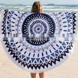 Australia Popular 100% Cotton Printed Round Beach Towel With Tassels thumbnail-2