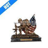 Customized Bronze Finish God Bless Military Statues Wholesale thumbnail-1