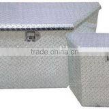 Trailer Tongue Tool Box Short Silver Aluminum Lockable Storage Chest Box thumbnail-1