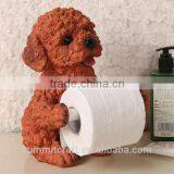 Artificial Cute Poodle Resin Animal Standing Toilet Paper Holder thumbnail-4