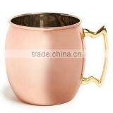 FDA APPROVED SMOOTH 100% PURE COPPER 16 OZ BARREL MUG FOR MOSCOW MULE, MINT, GINGER VODKA thumbnail-1