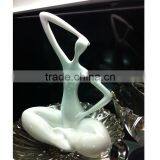 Abstract Modern Style White Fiberglass/Resin Fat Naked Lady Sculpture thumbnail-1