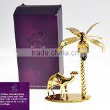 24K Gold Plated Decorative Rose Round With Coconut Tree Stand And Swarovski Crystal thumbnail-1