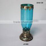 Vase Made in Brass Silver Plated and With Blown Glass thumbnail-1