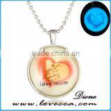 Hot Selling Stock Creative Glow in the Dark Round Pendant Luminous Necklace thumbnail-1
