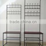 Entry Way Hall Tree Bench Hook Coat Hanger Stand Shoe Cloth Rack thumbnail-2