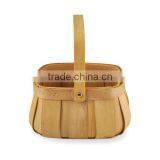 Linyi Manufacturer Supply Handmade Cheap Wooden Fruit Basket With Handle thumbnail-4