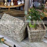 Handmade Decorate Wicker Flower Basket thumbnail-4