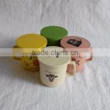BPA Free Biodegradable Kids Tableware Bamboo Fibre Cup with Handle