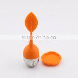 Good Quality Orange Handle Silicone Tea Strainer thumbnail-2