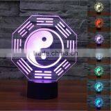 Eight Diagrams 3D Vision Night Light 7 Color Change LED Table Lamp Xmas Toy Gift thumbnail-1