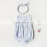 New Design Baby Floral Printed Romper With Lace Infront thumbnail-2