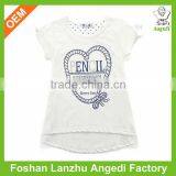 OEM Extended Length Teen Girls Lovely Organic Cotton t Shirt thumbnail-1