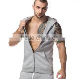 Summer Men Hooded Sleeveless Vest Running Training Cultivate One's Morality Sport Style Jacket thumbnail-2