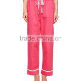 Contrast Piping Long Sleeves Pyjamas Set Notched Collar Left Chest Pocket Pink Silk Satin Sleepwear thumbnail-5