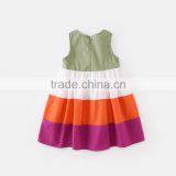 Customize Color Rainbow Dress For Children Sleeveless Mix Cotton Frocks thumbnail-3