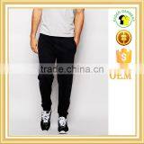 Plain Black Varsity Fitted Joggers Blank