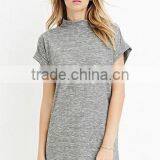 2017 Cheapsale Custom Ladies Solid Side Open Short Sleeve Casual Dress OEM Service thumbnail-1