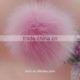 2016 Fashion Cheap Price Bag or Garment Charm 12cm Fox Fur Ball Keychain thumbnail-3