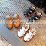 S60218B 2017 Korea style boy children leather sandals child baby beach shoes