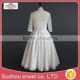 Long Sleeve White Lace Applique Wedding Dress thumbnail-2