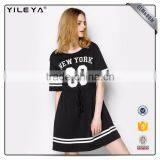 Customizable Alphabet & Pattern Printing Ladies Black Dresses thumbnail-1