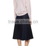 High Quality 100% Cashmere Ladies Slips On V-Neck Sweater With Ribbed Trims thumbnail-3