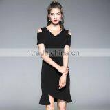 Dressing Sexy for Women Party Specital Occasion Round-color Black Solid Color Fishtail Dresses thumbnail-2
