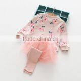 Autumn New Style Flower Printing Tops and Tutu Culotte Girls Boutique Clothing Set thumbnail-4