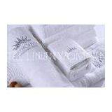 Jacquard Logo Soft Luxury Hotel Bath Towels Sets , Cotton Large Hotel Bath Towel