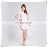 Summer Dress Bamboo Fiber Rayon Pleated O Neck Short Sleeves thumbnail-4