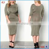 Fashion xxxxl womens wrap front dress silky wholesale plus size women clothing