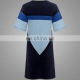 Wholesale Custom Women's High Quality Short Sleeve Jersey Dress Sport T-Shirt Color Block Over Sized Tshirt Dress thumbnail-2