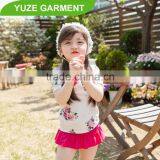 Beautiful Flower Printed Children Bath Suits Fancy Swimwear With Cap Wholesale thumbnail-1