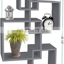 Decorative Wall Mounted Shelf 4 Cube Intersecting Floating Square Shelves Home Decor Furniture thumbnail-3